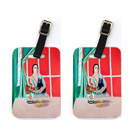 Carolines Treasures Carolines Treasures 7269BT Pair of 2 Lady with her Schipperke Luggage Tags 7269BT